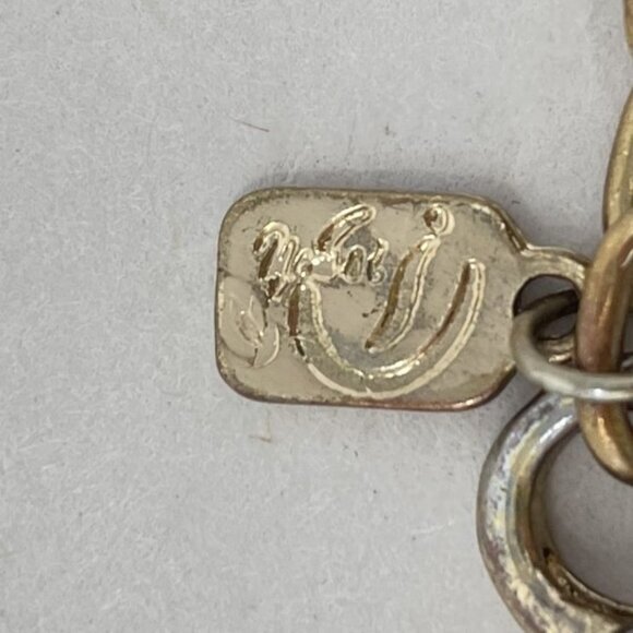 You & I Charm Bracelet Gold-Tone Hearts Cross Religious Love Chain Dangle - Picture 7 of 9